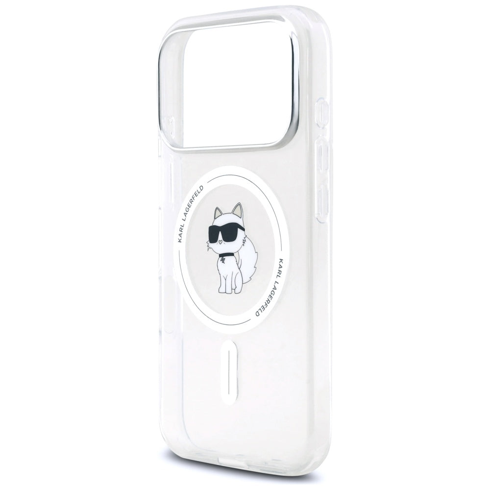MagSafe-kotelo Apple iPhone 17 Prolle, Karl Lagerfeld, IML Logo Choupette, Läpinäkyvä