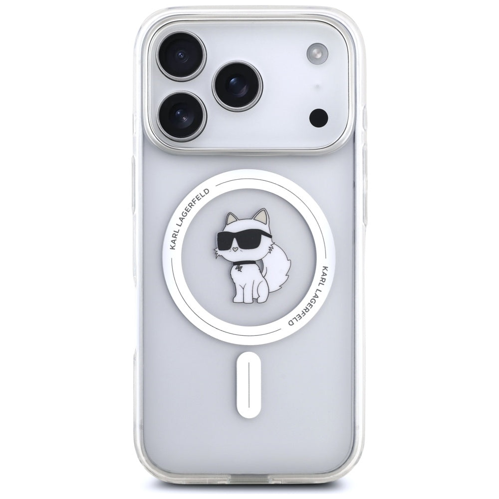 MagSafe-kotelo Apple iPhone 17 Prolle, Karl Lagerfeld, IML Logo Choupette, Läpinäkyvä