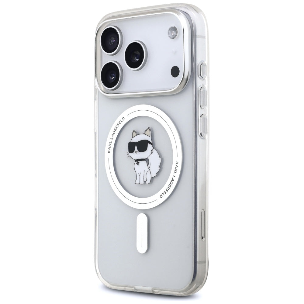 MagSafe-kotelo Apple iPhone 17 Prolle, Karl Lagerfeld, IML Logo Choupette, Läpinäkyvä