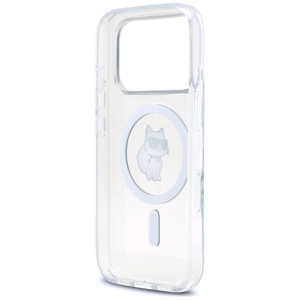 MagSafe-kotelo Apple iPhone 17 Prolle, Karl Lagerfeld, IML Logo Choupette, Läpinäkyvä