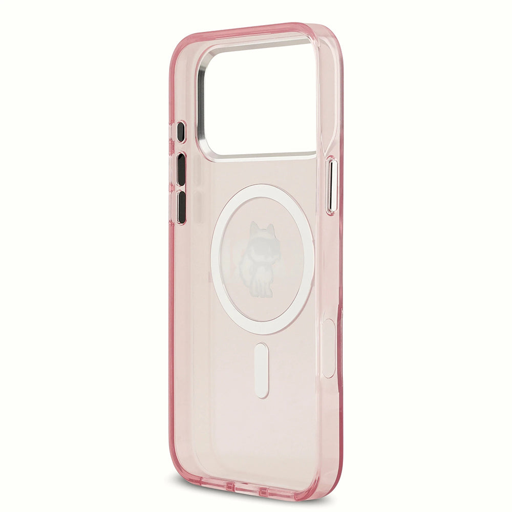 MagSafe-kotelo Apple iPhone 17 Prolle, Karl Lagerfeld, IML Sketch Logo Choupette, Pinkki