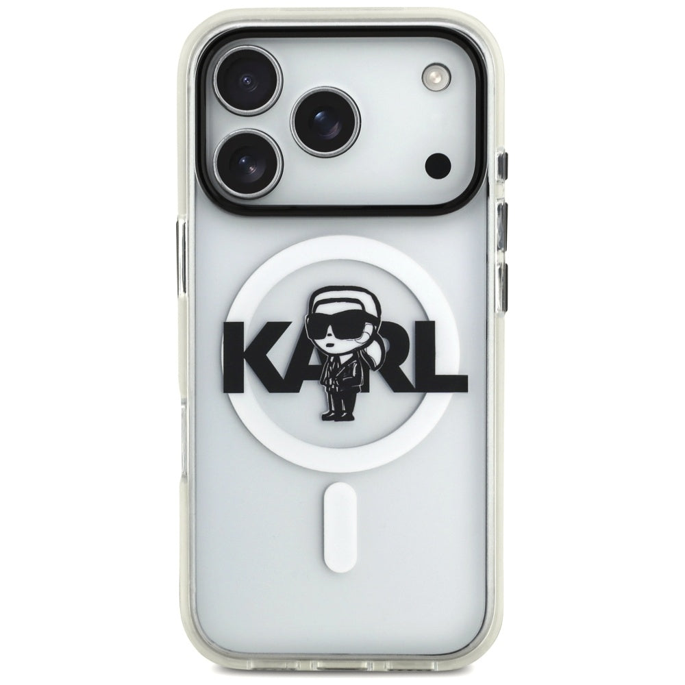 MagSafe-kotelo Apple iPhone 17 Prolle, Karl Lagerfeld, IML Sketch Logo Karl, Läpinäkyvä