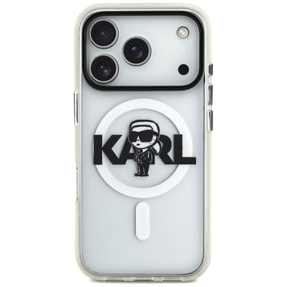 MagSafe-kotelo Apple iPhone 17 Prolle, Karl Lagerfeld, IML Sketch Logo Karl, Läpinäkyvä