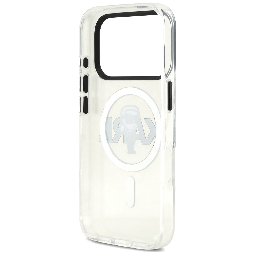 MagSafe-kotelo Apple iPhone 17 Prolle, Karl Lagerfeld, IML Sketch Logo Karl, Läpinäkyvä