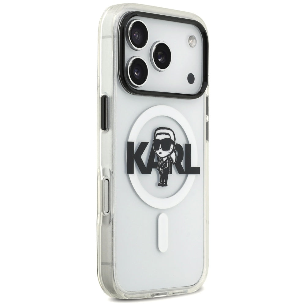 MagSafe-kotelo Apple iPhone 17 Prolle, Karl Lagerfeld, IML Sketch Logo Karl, Läpinäkyvä