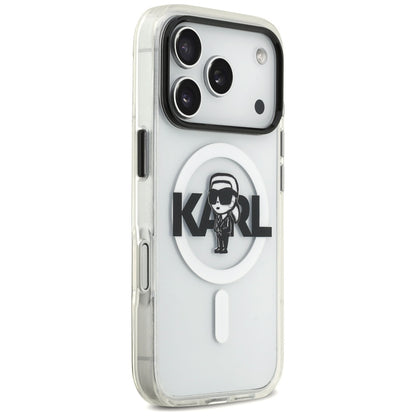 MagSafe-kotelo Apple iPhone 17 Prolle, Karl Lagerfeld, IML Sketch Logo Karl, Läpinäkyvä