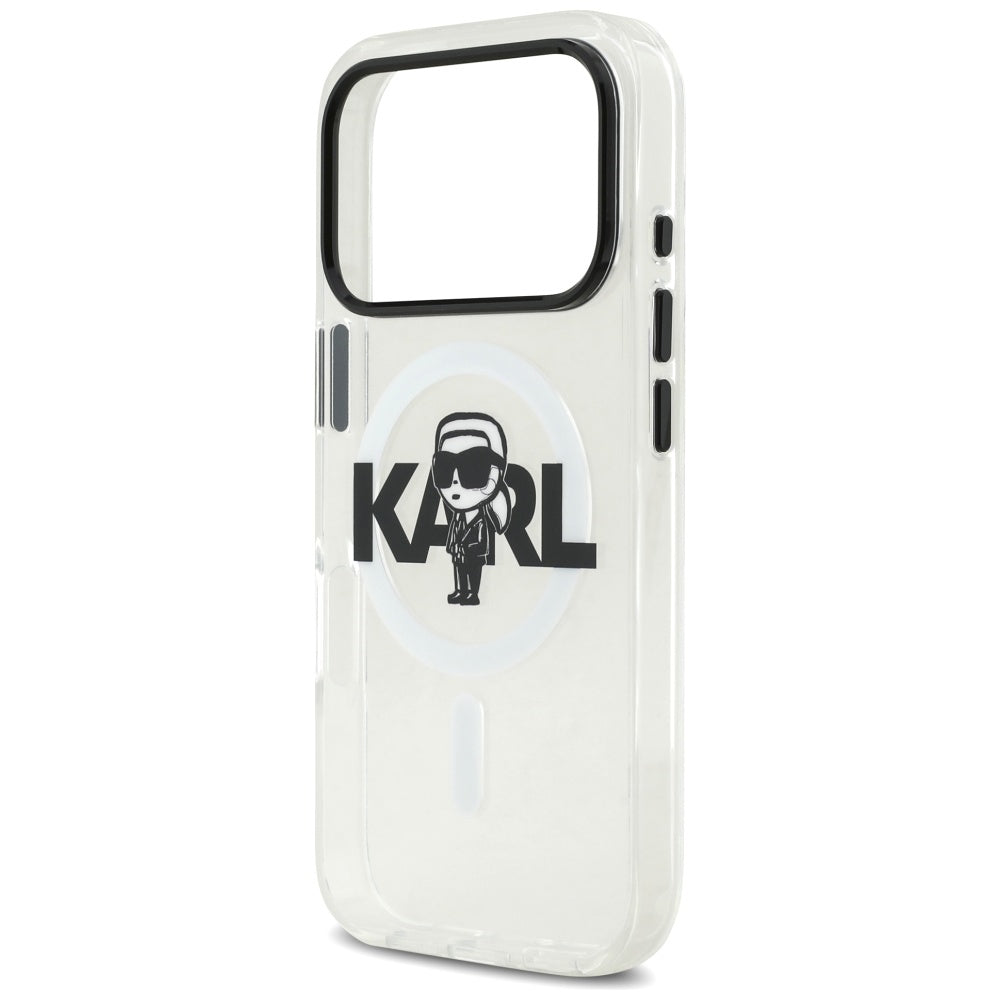 MagSafe-kotelo Apple iPhone 17 Prolle, Karl Lagerfeld, IML Sketch Logo Karl, Läpinäkyvä