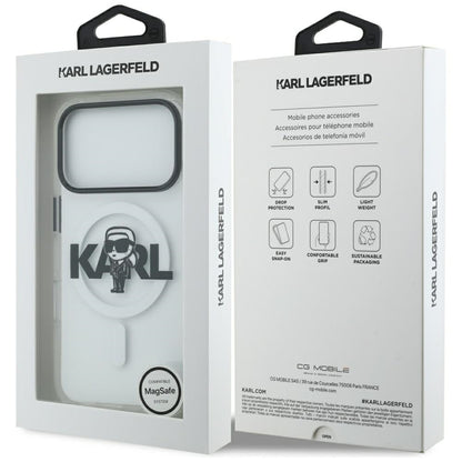 MagSafe-kotelo Apple iPhone 17 Prolle, Karl Lagerfeld, IML Sketch Logo Karl, Läpinäkyvä