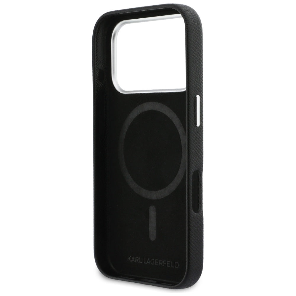 MagSafe Case for Apple iPhone 17 Pro, Karl Lagerfeld, Karl & Choupette Head's Pin, Black