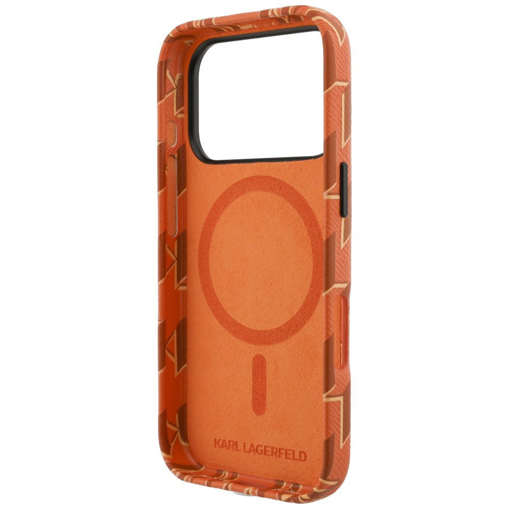MagSafe-kotelo Apple iPhone 17 Prolle, Karl Lagerfeld, KL Monogram -logo, Oranssi