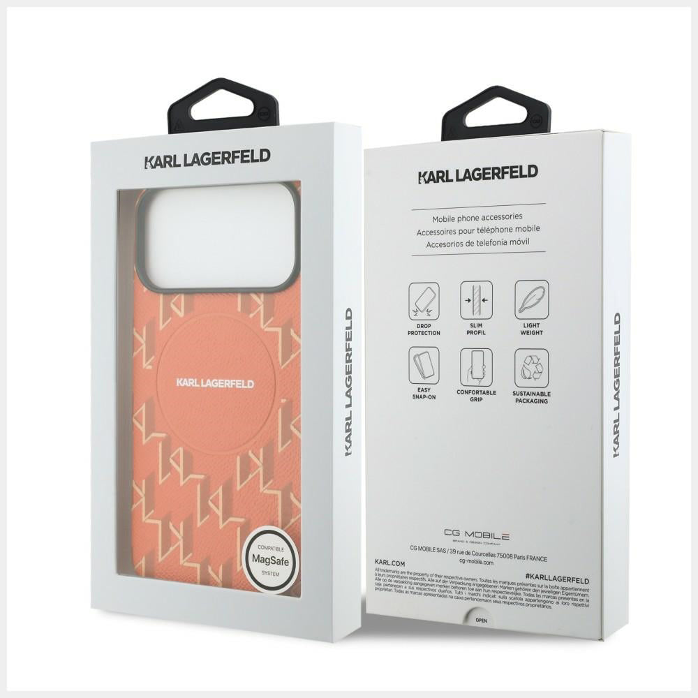 MagSafe-kotelo Apple iPhone 17 Prolle, Karl Lagerfeld, KL Monogram -logo, Oranssi