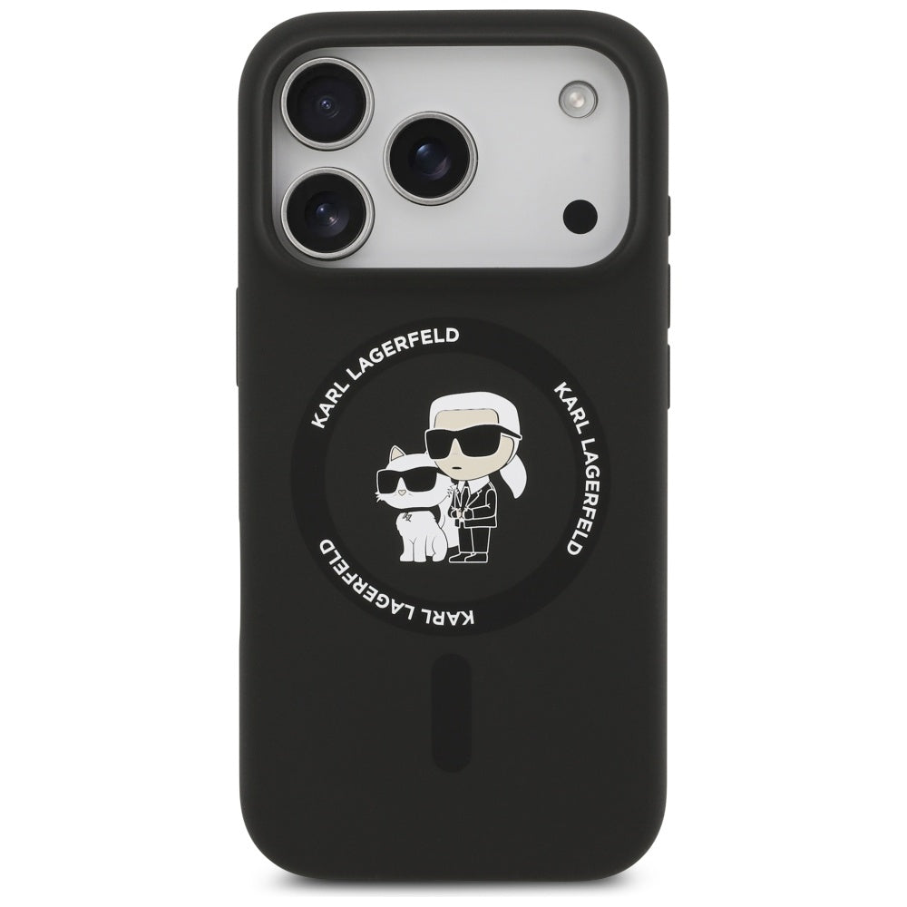 MagSafe-kotelo Apple iPhone 17 Prolle, Karl Lagerfeld, Ring Karl & Choupette, Musta