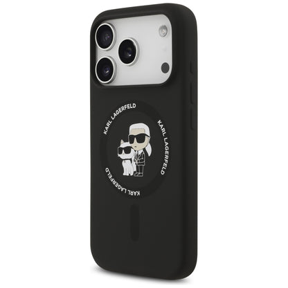 MagSafe-kotelo Apple iPhone 17 Prolle, Karl Lagerfeld, Ring Karl & Choupette, Musta