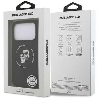 MagSafe-kotelo Apple iPhone 17 Prolle, Karl Lagerfeld, Ring Karl & Choupette, Musta