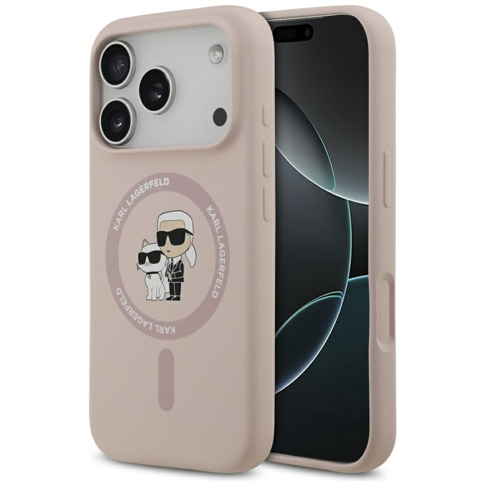 MagSafe-kotelo Apple iPhone 17 Prolle, Karl Lagerfeld, Ring Karl & Choupette, Pinkki