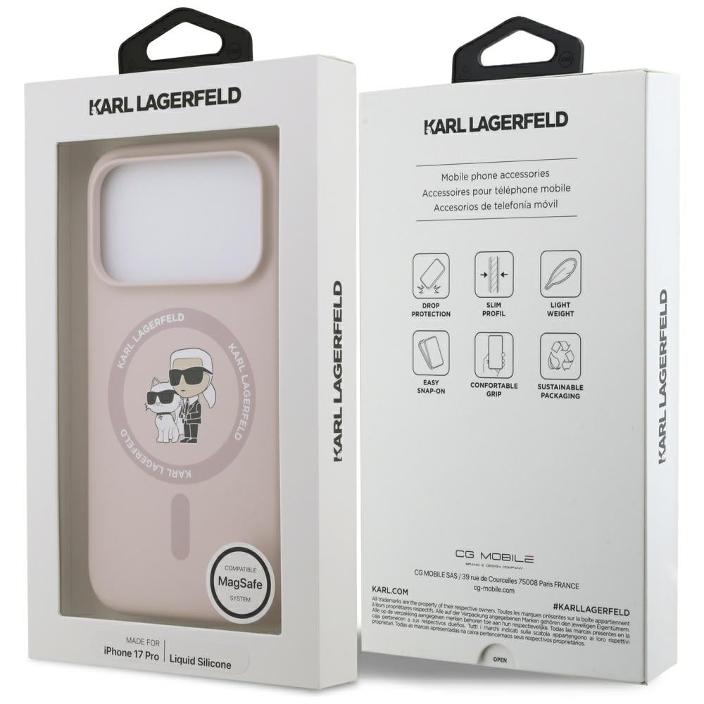 MagSafe-kotelo Apple iPhone 17 Prolle, Karl Lagerfeld, Ring Karl & Choupette, Pinkki