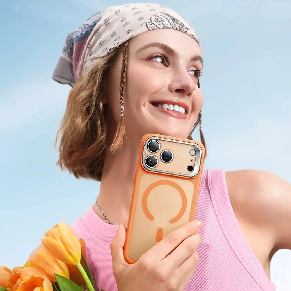 MagSafe-kotelo Apple iPhone 17 Pro Maxille, ESR, Classic Hybrid Kickstand, Satinoitu Oranssi