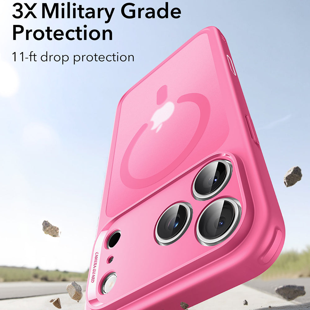 MagSafe-kotelo Apple iPhone 17 Pro Max:lle, ESR, Classic Hybrid, Satinoitu Vaaleanpunainen
