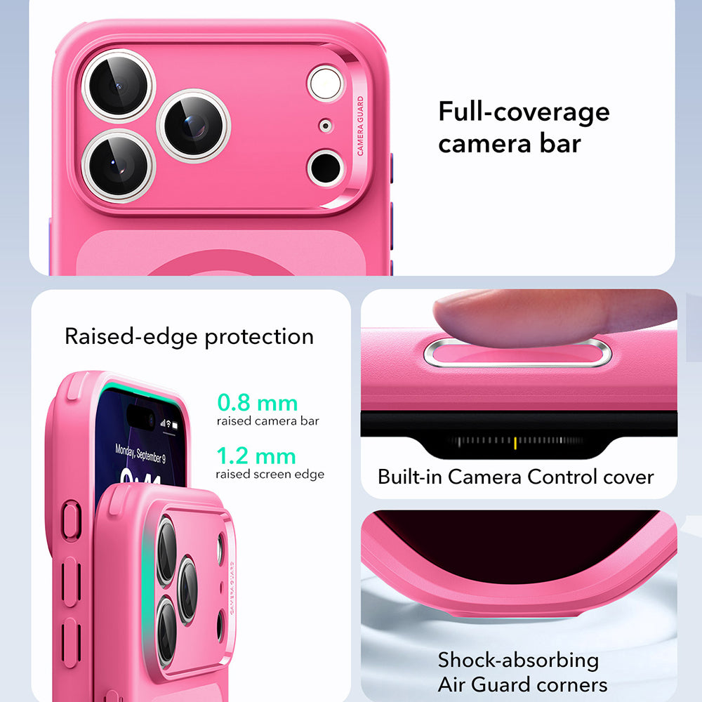 MagSafe-kotelo Apple iPhone 17 Pro Max:lle, ESR, Classic Hybrid, Satinoitu Vaaleanpunainen