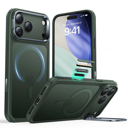 MagSafe-kotelo Apple iPhone 17 Pro Max:lle, ESR, Classic Hybrid, Satinoitu Vihreä