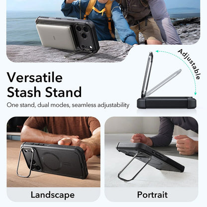 MagSafe-kotelo Apple iPhone 17 Pro Maxille, ESR, Cyber Armor Kickstand, Musta