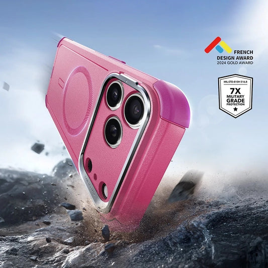 MagSafe-kotelo Apple iPhone 17 Pro Maxille, ESR, Cyber Armor Kickstand, Pinkki