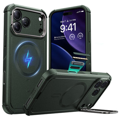 MagSafe-kotelo Apple iPhone 17 Pro Maxille, ESR, Cyber Armor Kickstand, Vihreä