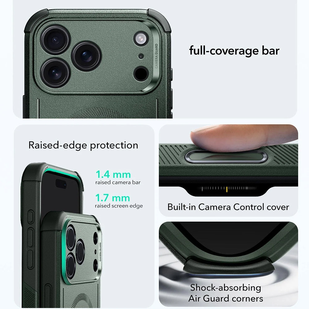 MagSafe-kotelo Apple iPhone 17 Pro Maxille, ESR, Cyber, Vihreä
