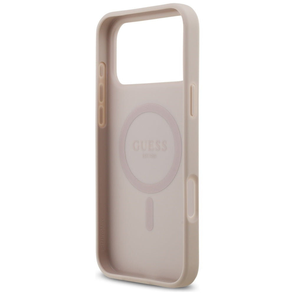 MagSafe-kotelo Apple iPhone 17 Pro Maxille, Guess, 4G Circle Classic Logo, Pinkki
