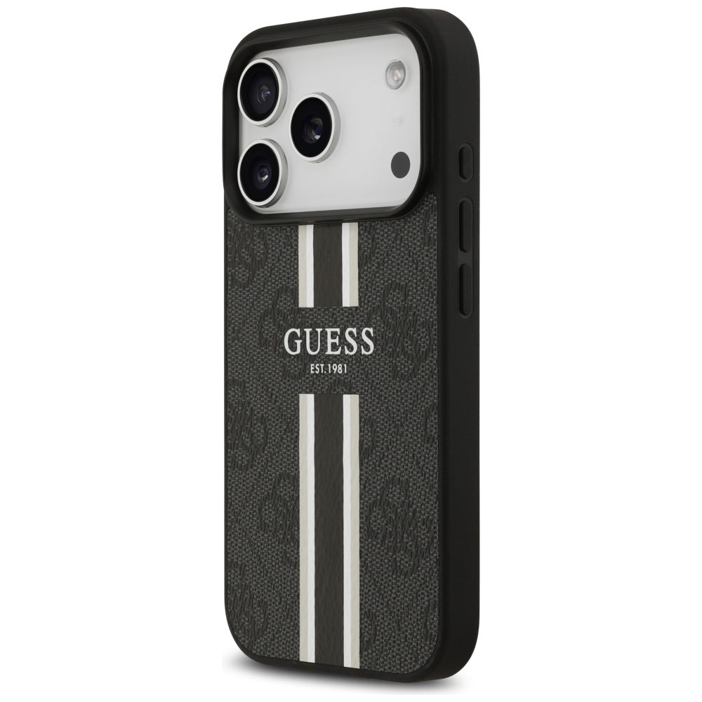 MagSafe-kotelo Apple iPhone 17 Pro Maxille, Guess, 4G Printed Stripes, Musta