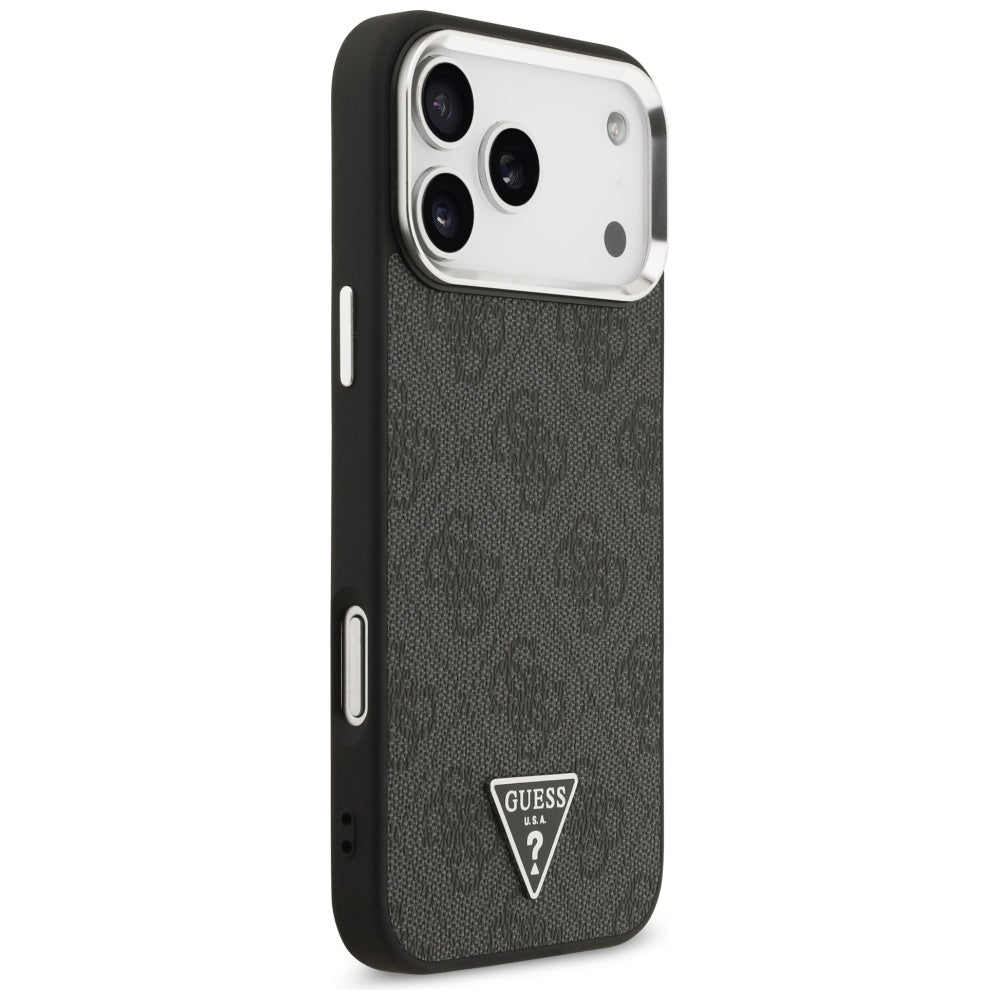 MagSafe-kotelo Apple iPhone 17 Pro Maxille, Guess, 4G Triangle Logo, Musta Hopea