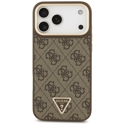 MagSafe-kotelo Apple iPhone 17 Pro Maxille, Guess, 4G Triangle Logo with Big Strap, Ruskea