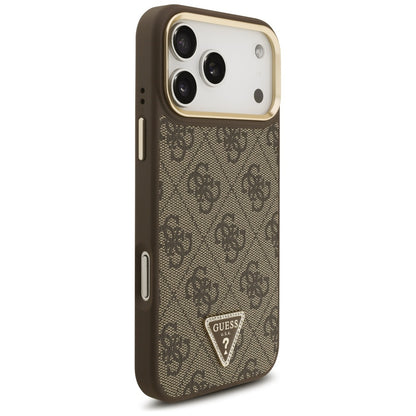MagSafe-kotelo Apple iPhone 17 Pro Maxille, Guess, 4G Triangle Logo with Big Strap, Ruskea