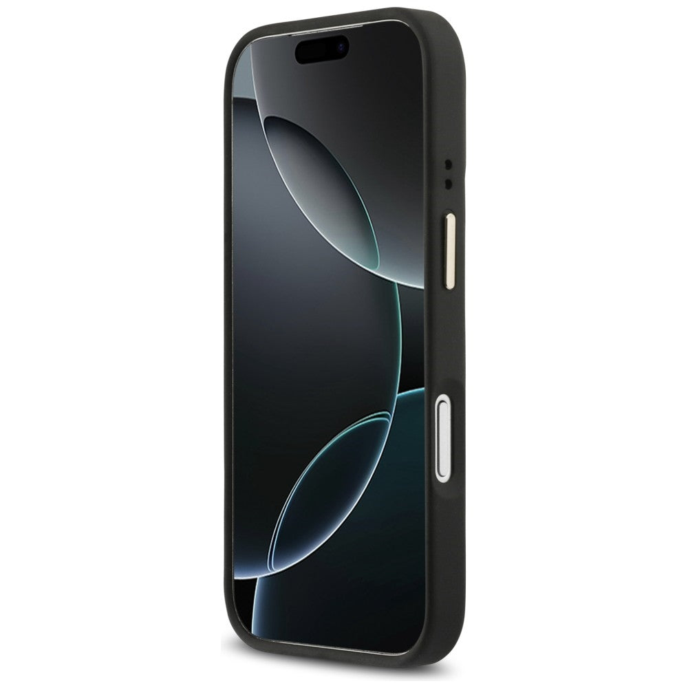 MagSafe-kotelo Apple iPhone 17 Pro Maxille, Guess, 4G Triangle Logo with Stand Camera, Musta Kulta