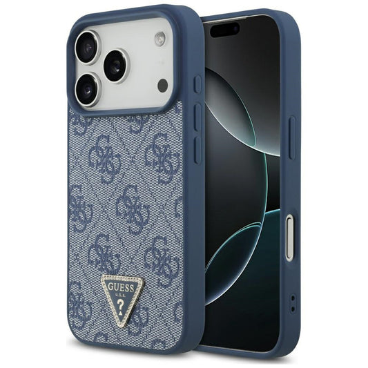 MagSafe-kotelo Apple iPhone 17 Pro Maxille, Guess, 4G Triangle Strass, Sininen