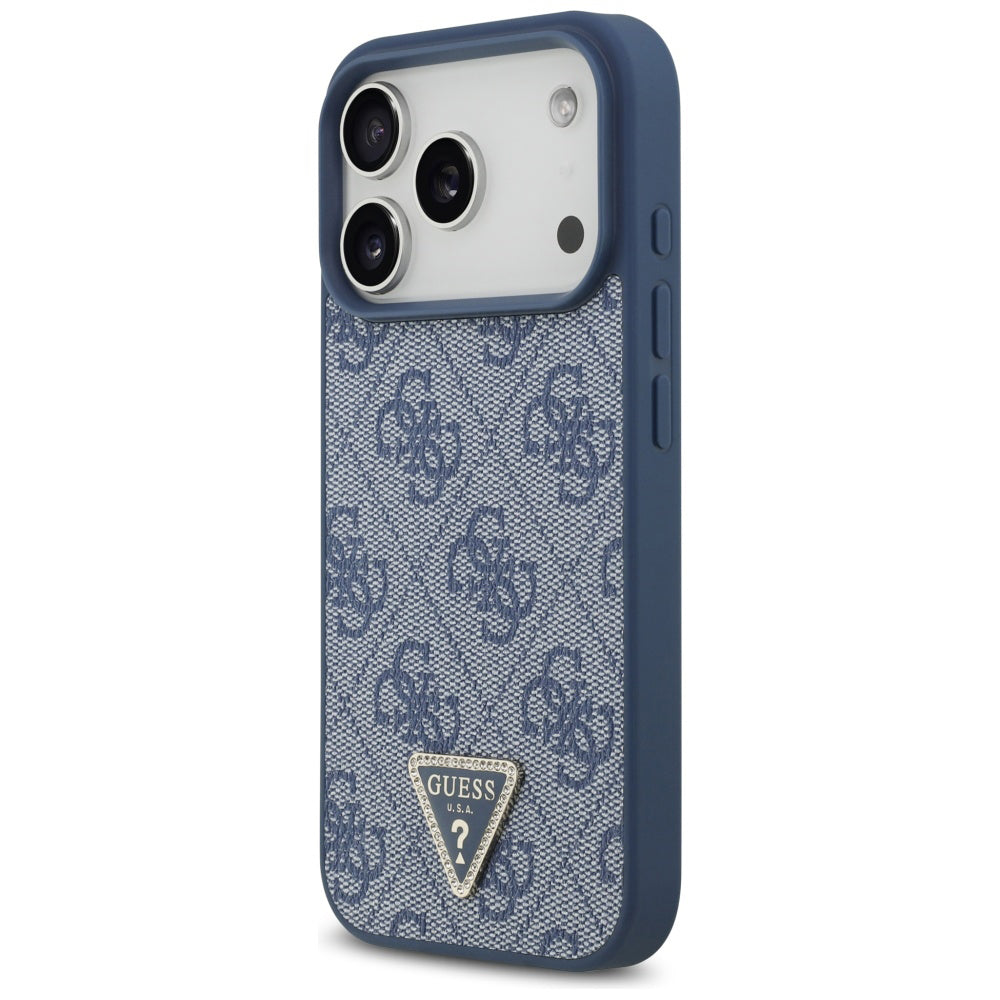 MagSafe-kotelo Apple iPhone 17 Pro Maxille, Guess, 4G Triangle Strass, Sininen