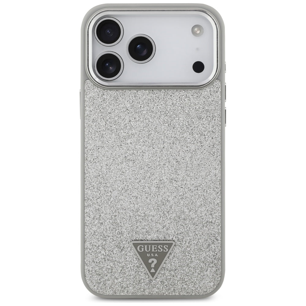 MagSafe-kotelo Apple iPhone 17 Pro Maxille, Guess, Glitter Triangle Logo, Hopea