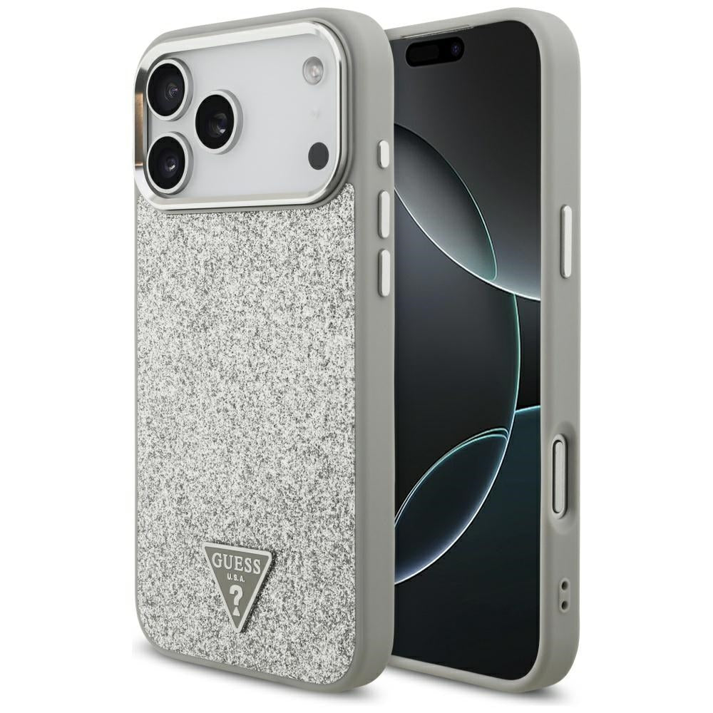 MagSafe-kotelo Apple iPhone 17 Pro Maxille, Guess, Glitter Triangle Logo, Hopea