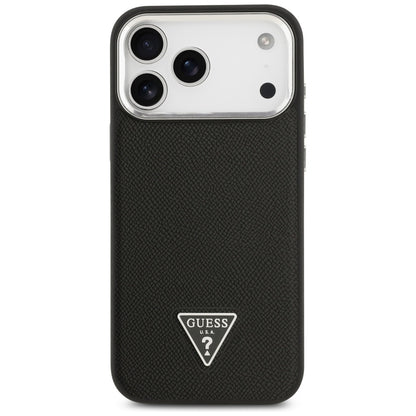 MagSafe-kotelo Apple iPhone 17 Pro Maxille, Guess, Grained Triangle Logo, Musta