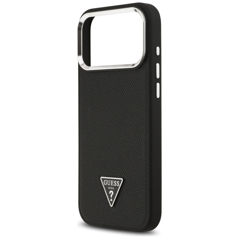 MagSafe-kotelo Apple iPhone 17 Pro Maxille, Guess, Grained Triangle Logo, Musta