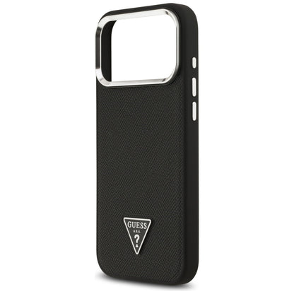 MagSafe-kotelo Apple iPhone 17 Pro Maxille, Guess, Grained Triangle Logo, Musta