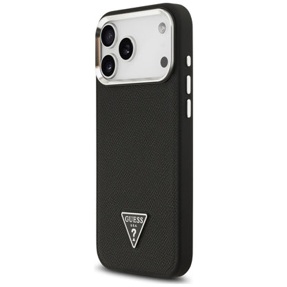 MagSafe-kotelo Apple iPhone 17 Pro Maxille, Guess, Grained Triangle Logo, Musta