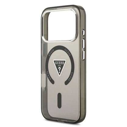 MagSafe-kotelo Apple iPhone 17 Pro Maxille, Guess, IML Gradient Triangle -logo, Musta Hopea