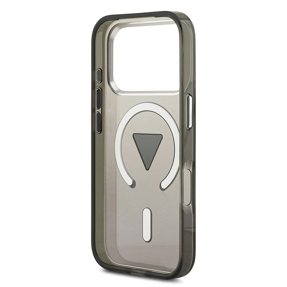 MagSafe-kotelo Apple iPhone 17 Pro Maxille, Guess, IML Gradient Triangle -logo, Musta Hopea
