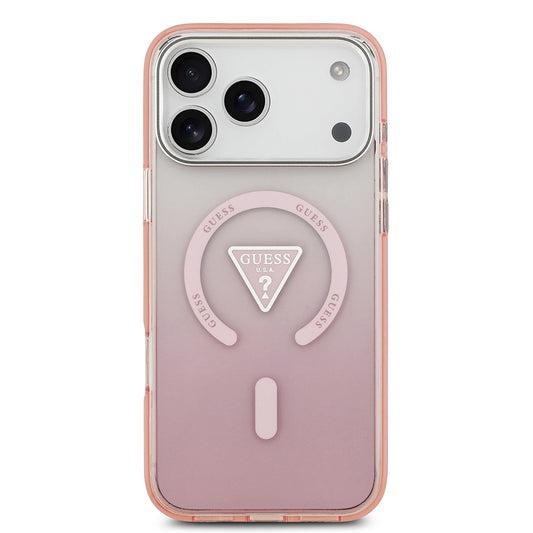 MagSafe-kotelo Apple iPhone 17 Pro Maxille, Guess, IML Gradient Triangle Logo, Pinkki