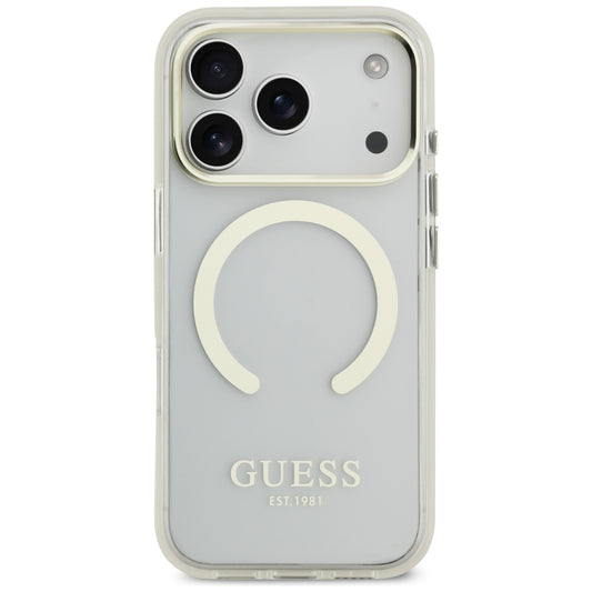 MagSafe-kotelo Apple iPhone 17 Pro Maxille, Guess, Metal Outline, Kultainen