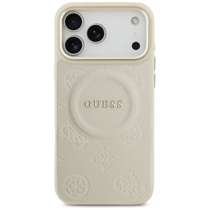 MagSafe-kotelo Apple iPhone 17 Pro Maxille, Guess, Peony Hot Stamp, Beige