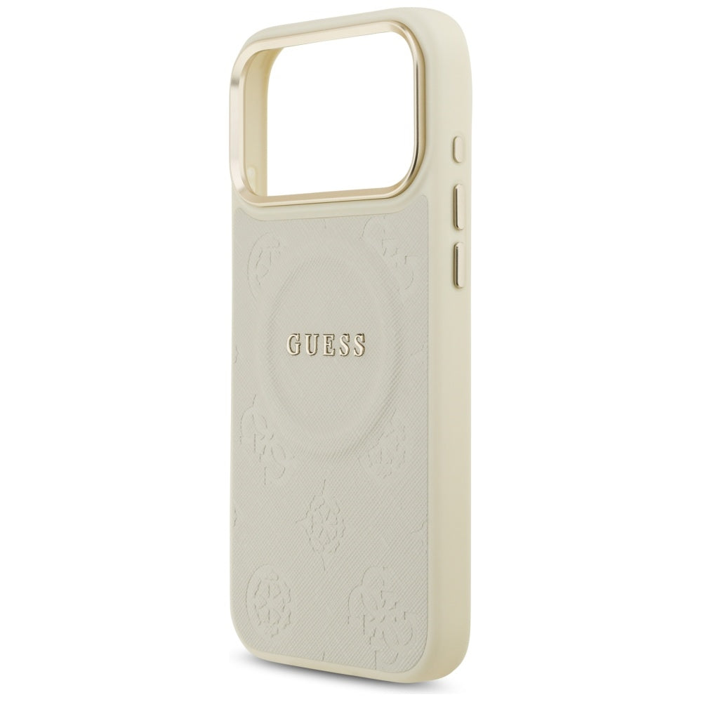 MagSafe-kotelo Apple iPhone 17 Pro Maxille, Guess, Peony Hot Stamp, Beige