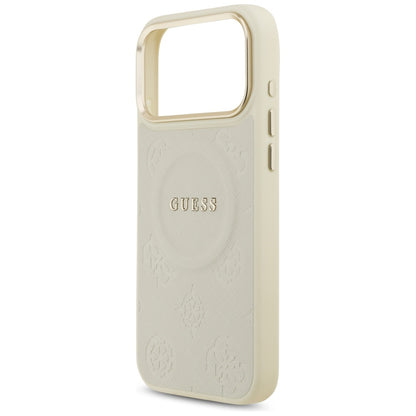 MagSafe-kotelo Apple iPhone 17 Pro Maxille, Guess, Peony Hot Stamp, Beige