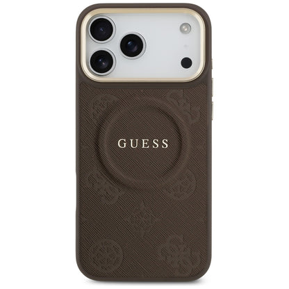 MagSafe-kotelo Apple iPhone 17 Pro Maxille, Guess, Peony Hot Stamp, Ruskea
